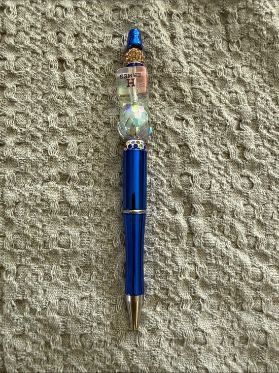 Hermes Other - Blue Beaded Decorative Ballpoint Pen